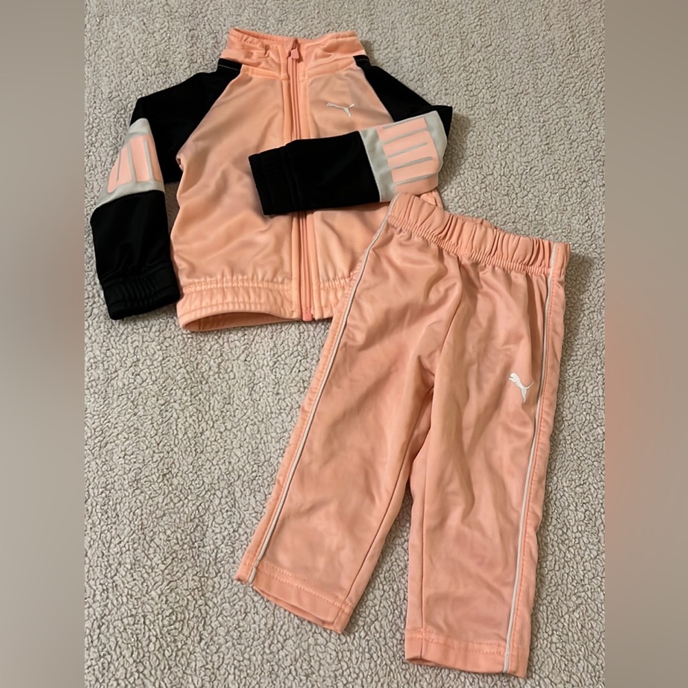 Light Pink & Black Puma Track Suit